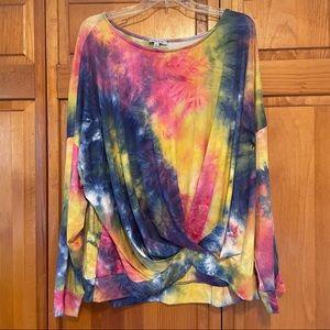 Long Sleeve Tie-Dye Plus Size T-Shirt - 3X NWOT